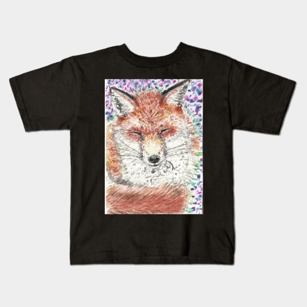 Fox art Kids T-Shirt by SamsArtworks